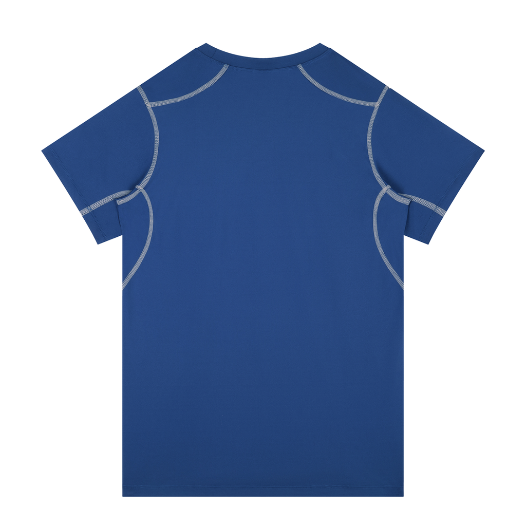 Men's Contrast Stitch Performance Blue T-Shirt | TWYA