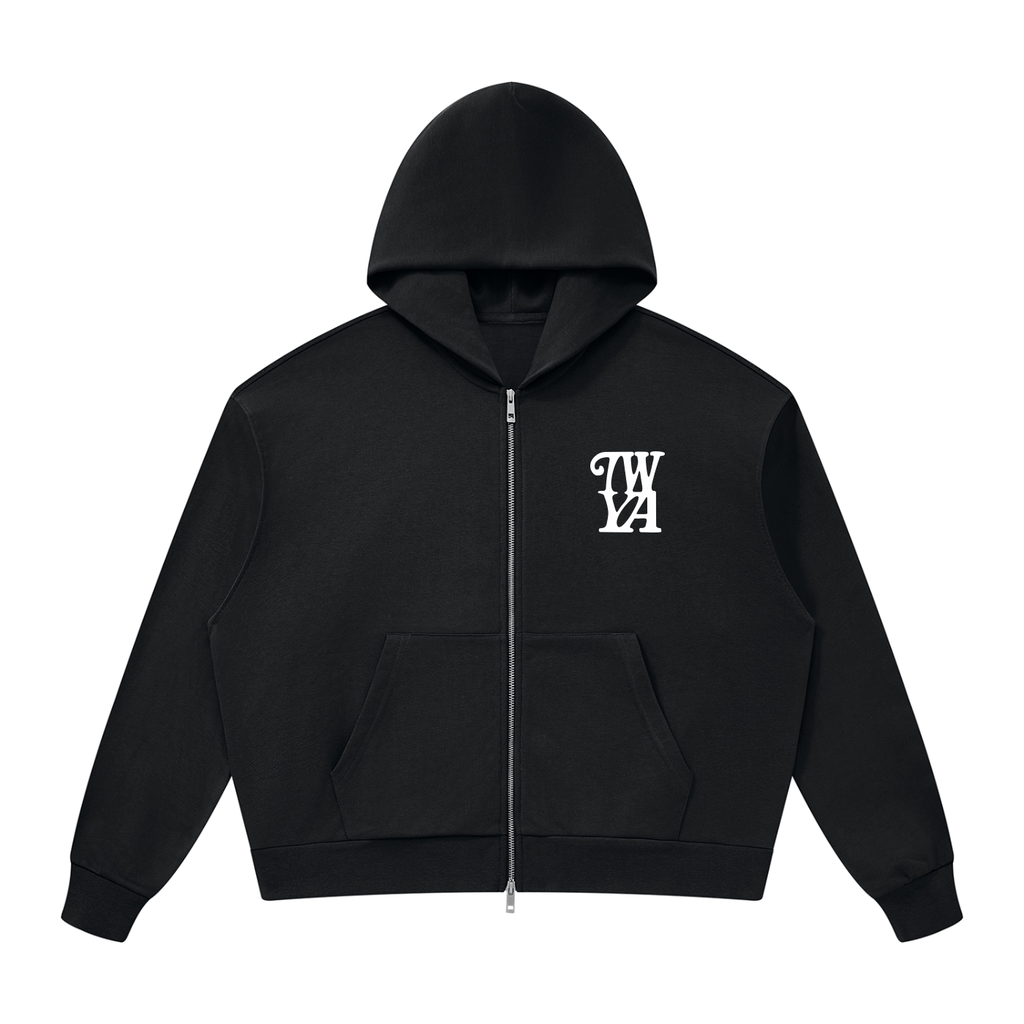 Unisex Drop Shoulder Full Zip Hoodie | TWYA