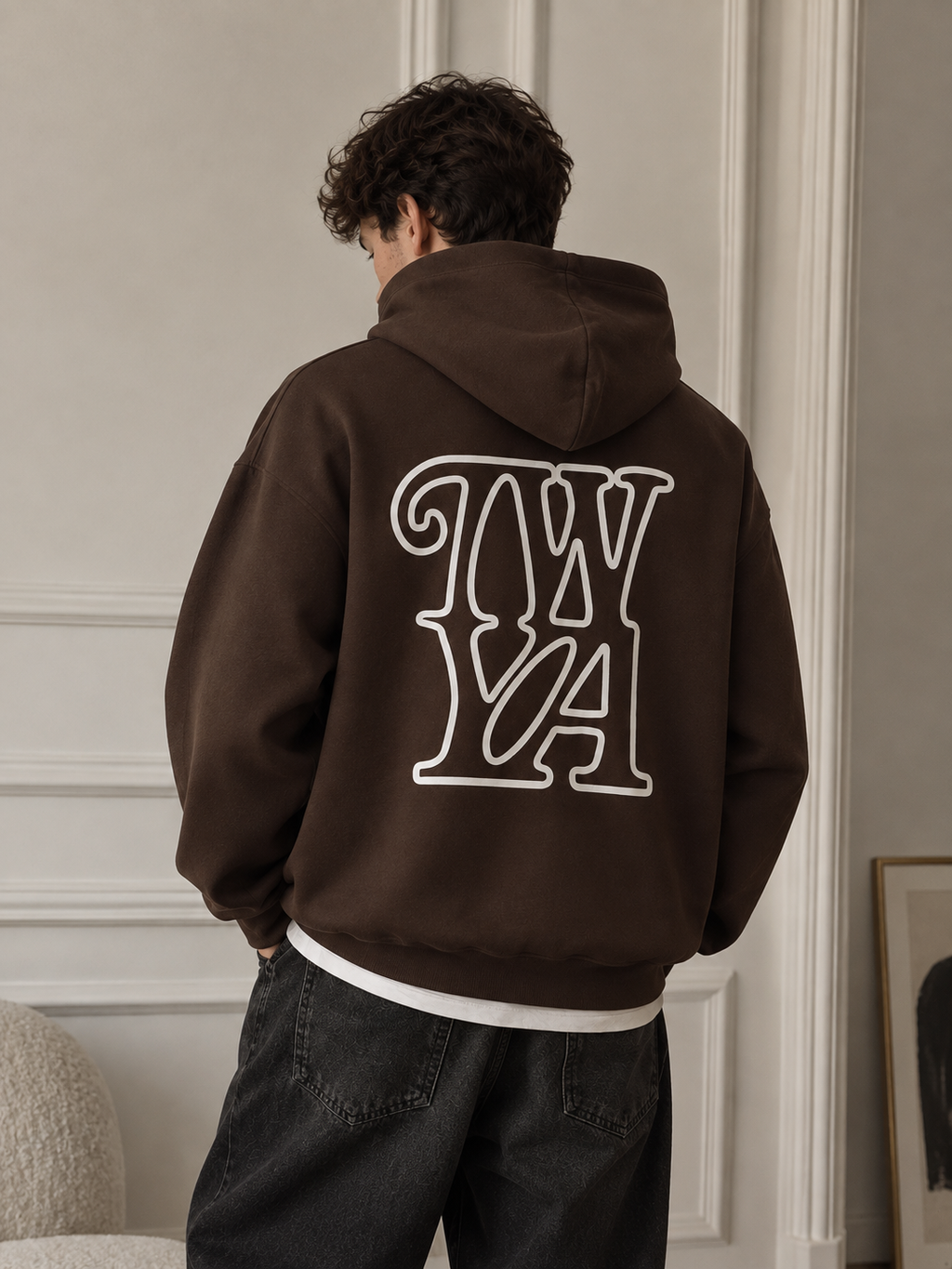 TWYA Hoodie Essential Raw Brown | Oversized Sweatshirt