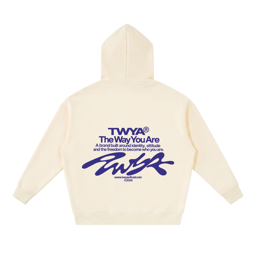 TWYA CODE ZIP HOODIE - BEGE- BACK