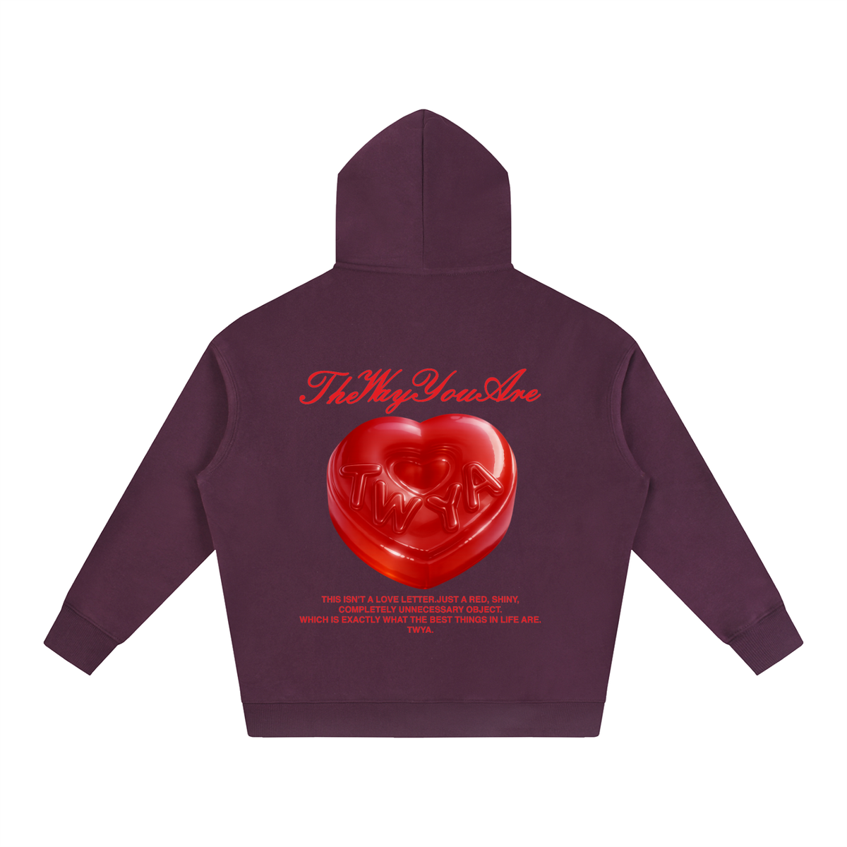 TWYA LOVE LETTER HOODIE - PLUM PURPLE