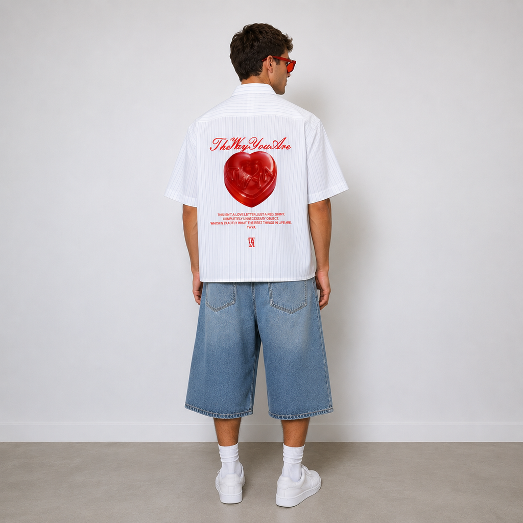 TWYA Red Desire Boxy Shirt | Oversized Statement Shirt