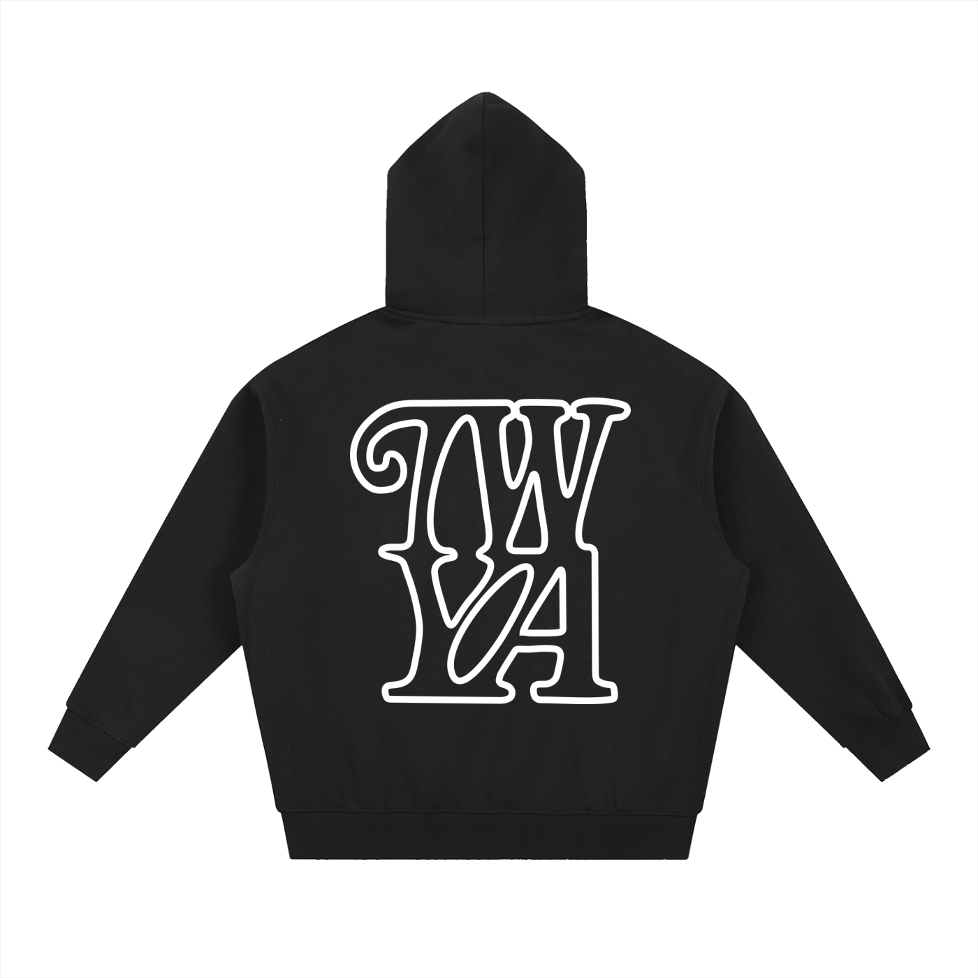 TWYA Hoodie Essential Raw Black